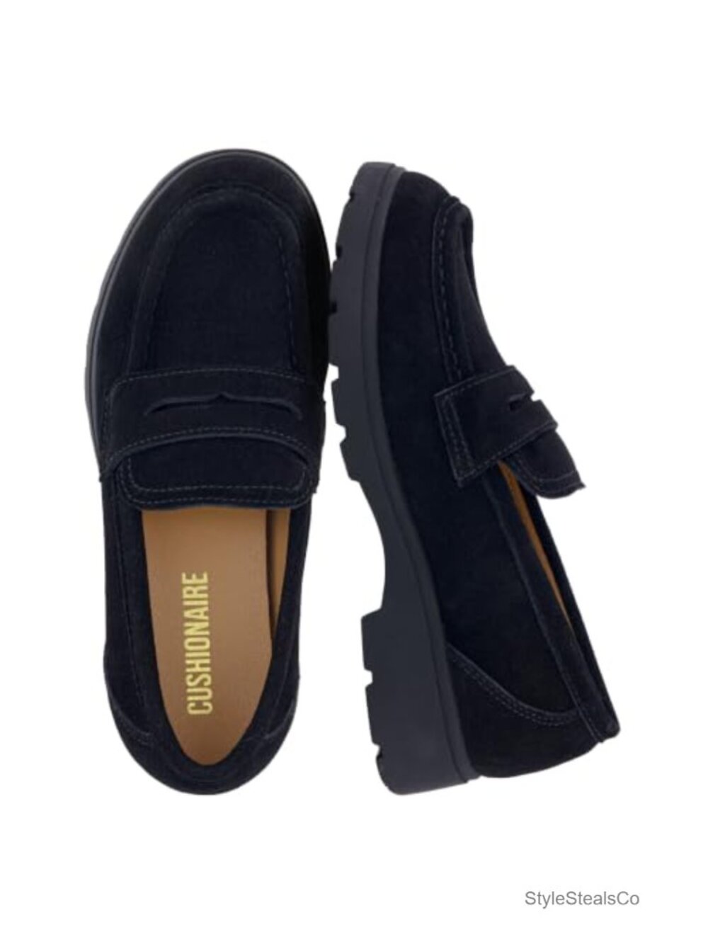 Genuine Suede Penny Loafers for Women Classic Business Casual Shoes